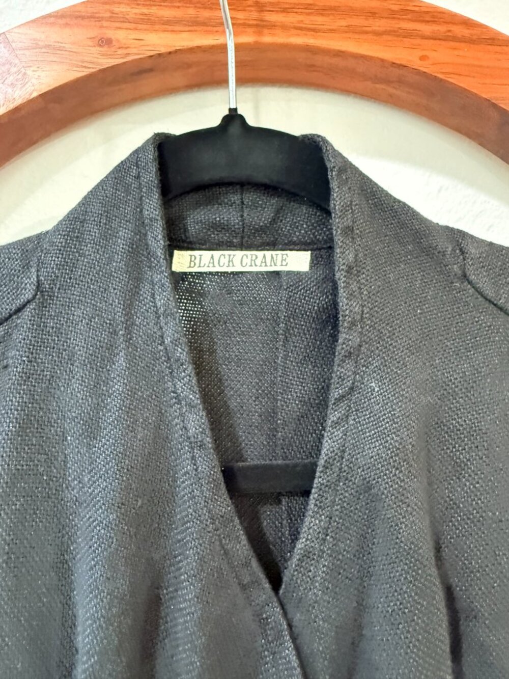 Black Crane - 100% Linen Black Duster / Cardigan - O/S - Picture 3 of 5
